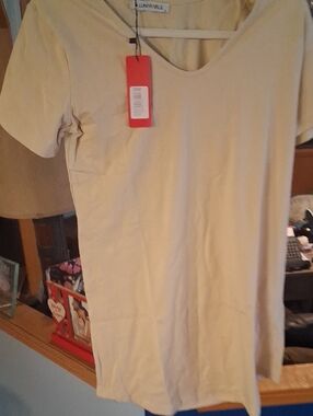 Light Beige V-Neck Women's Dress